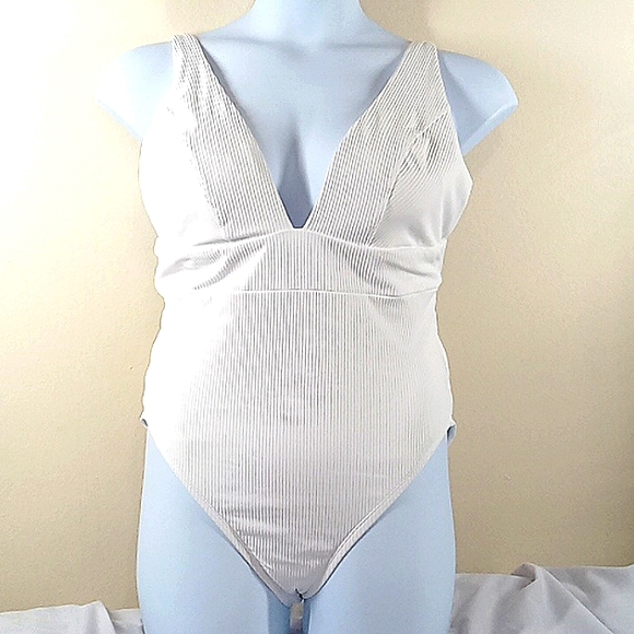 Andie Other - NEW Andie Bathing White  Swimwear Women The Sardinia Ribbed One Piece Small